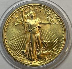 Золотая монета "Американский Орел" Свобода  American Gold Eagle, 25 долларов 1/2 унции, Au 917